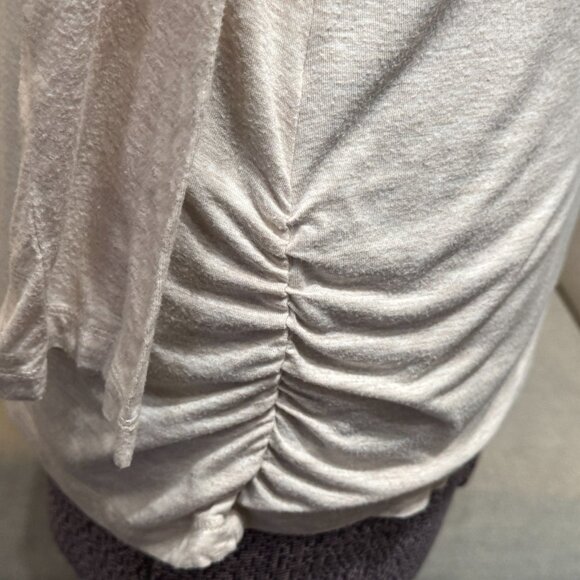 Tunic Shirt with Side Ruching/Back Keyhole, Abstract Sparkles, Heathered Oatmeal - Picture 10 of 15